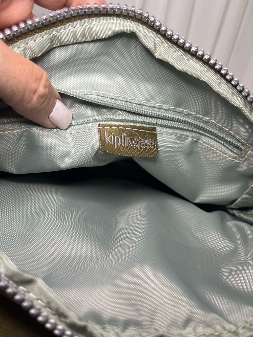 Kipling Olive Green Crossbody with Monkey Key Charm - Picture 9 of 11